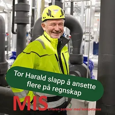 Tor Harald slapp å ansette flere på regnskap. Referanse: Moss Isolasjonsservice.