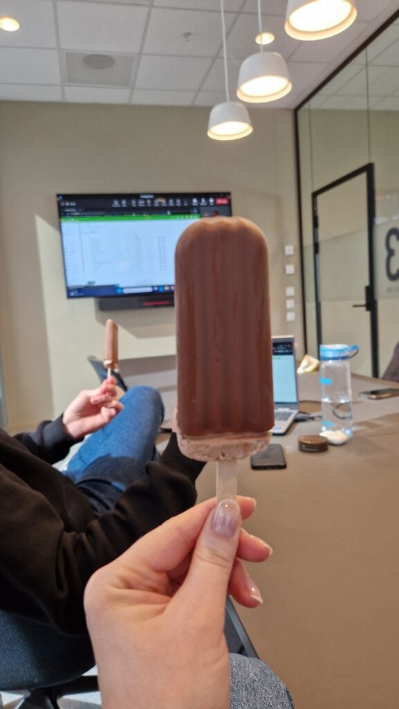 Ice cream treat during a casual break