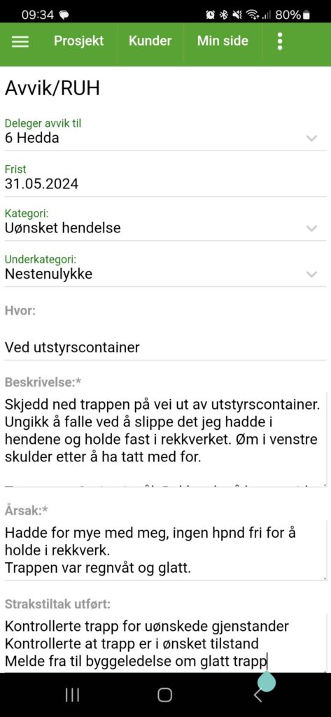 Avvik og RUH