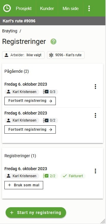 Utført-liste