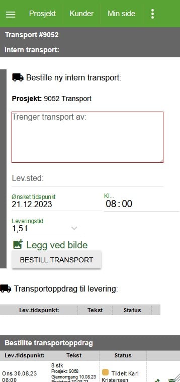 Intern transport