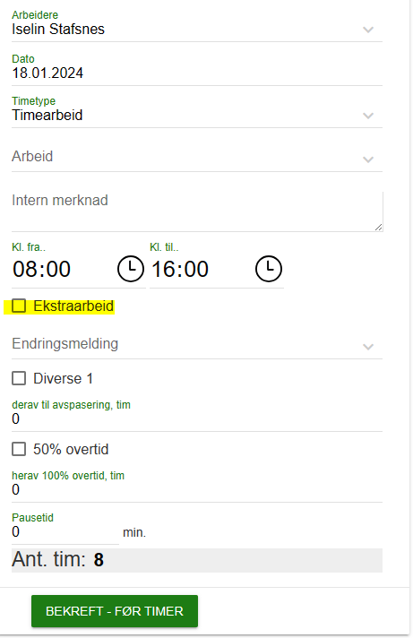 Ekstraarbeid

