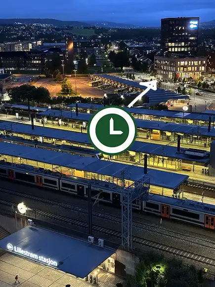 Proresult-kontoret i Lillestrøm ligger i høyblokka ved stasjonen