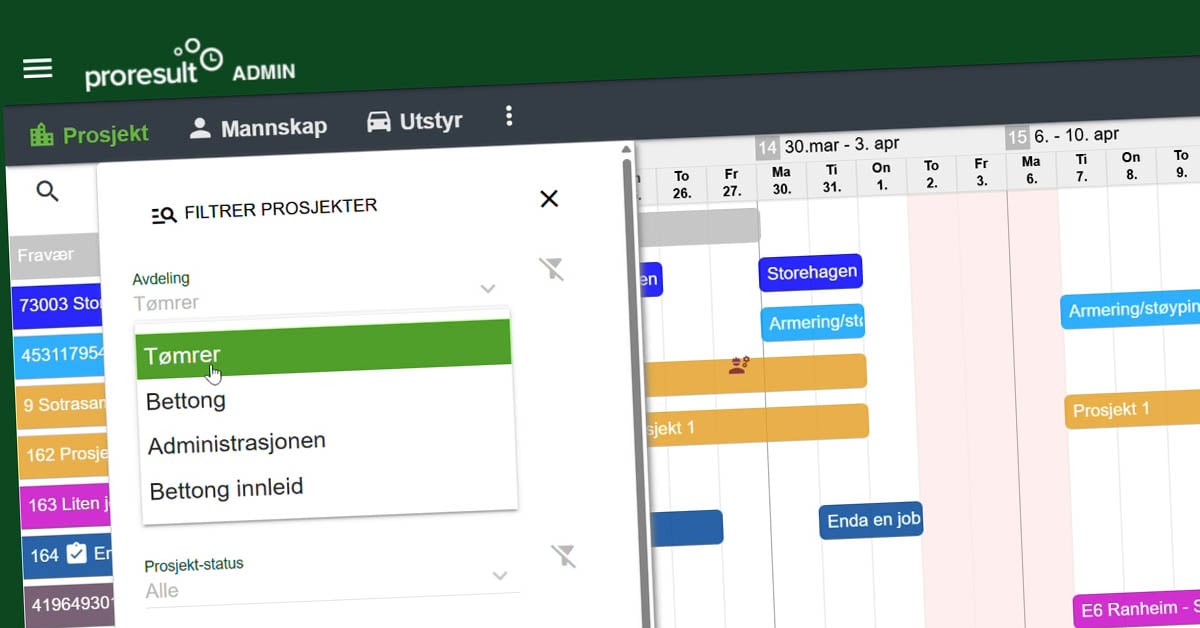 Planleggeren i Proresult er oppdatert 260324