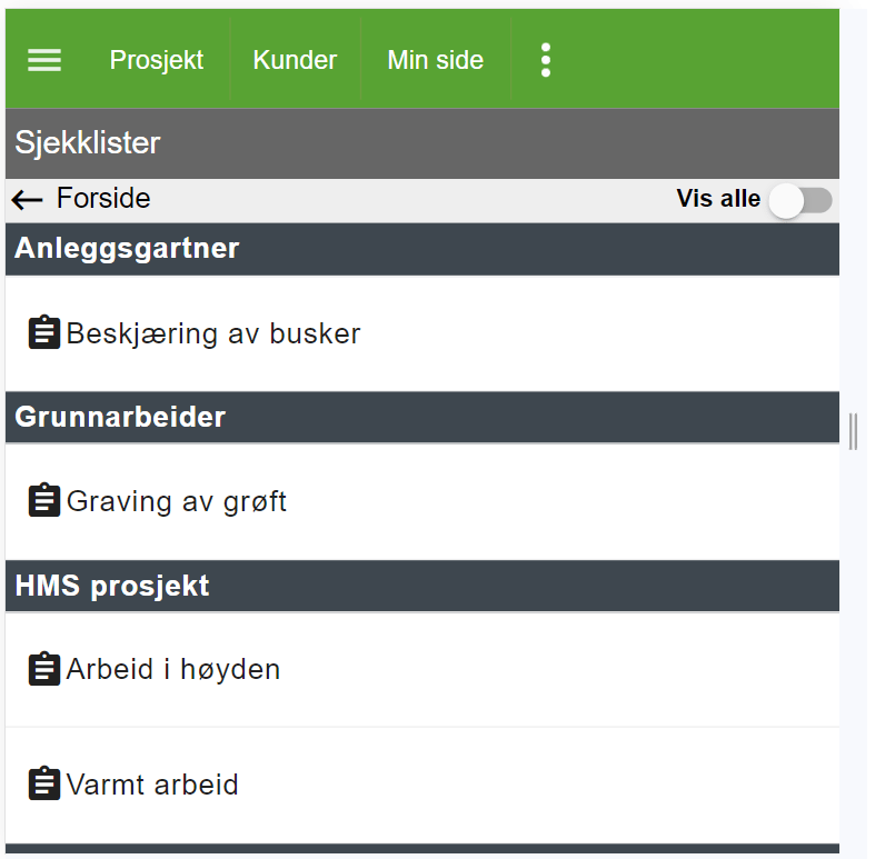 Sjekklister