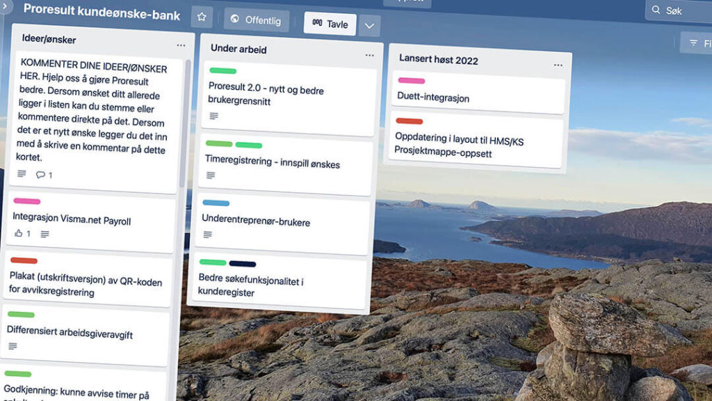 Skjermdump fra Trello